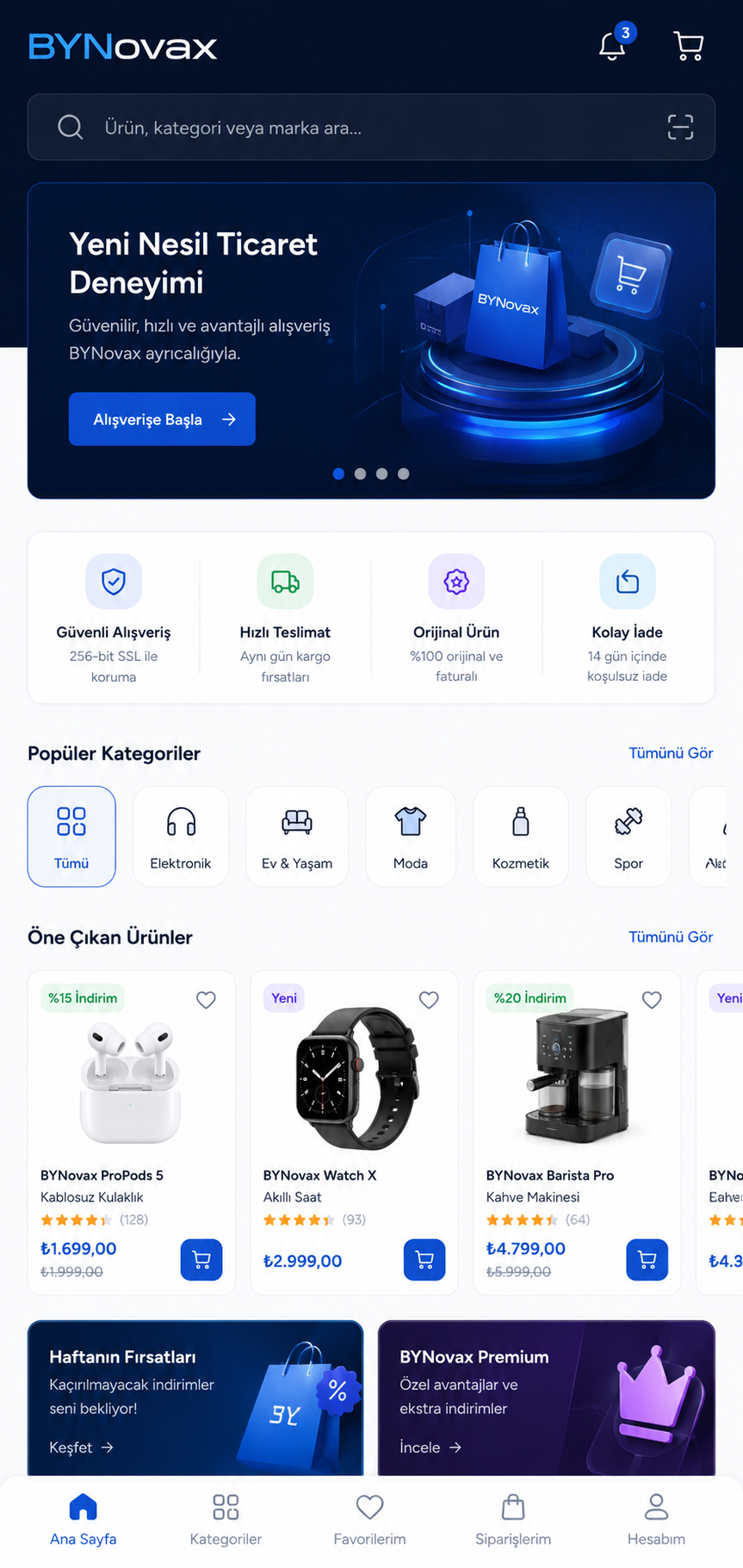 BYNovax satıcı mobil uygulaması